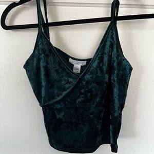 Women’s emerald green velvet tank top. Size small.